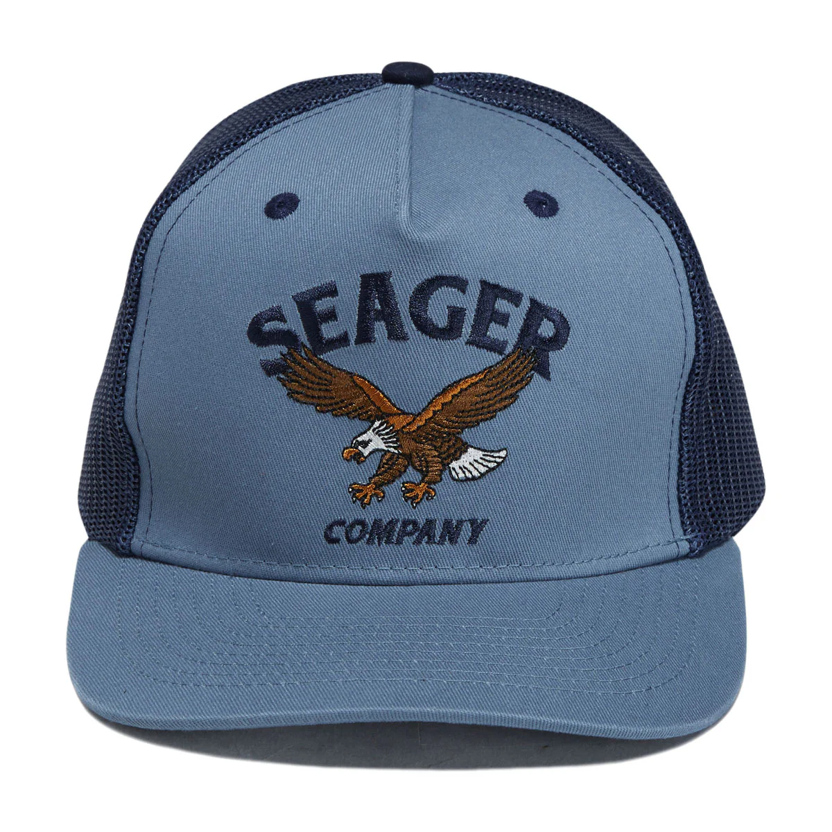 Seager Bradley Trucker Snapback Hat - Faded Denim - Image 3