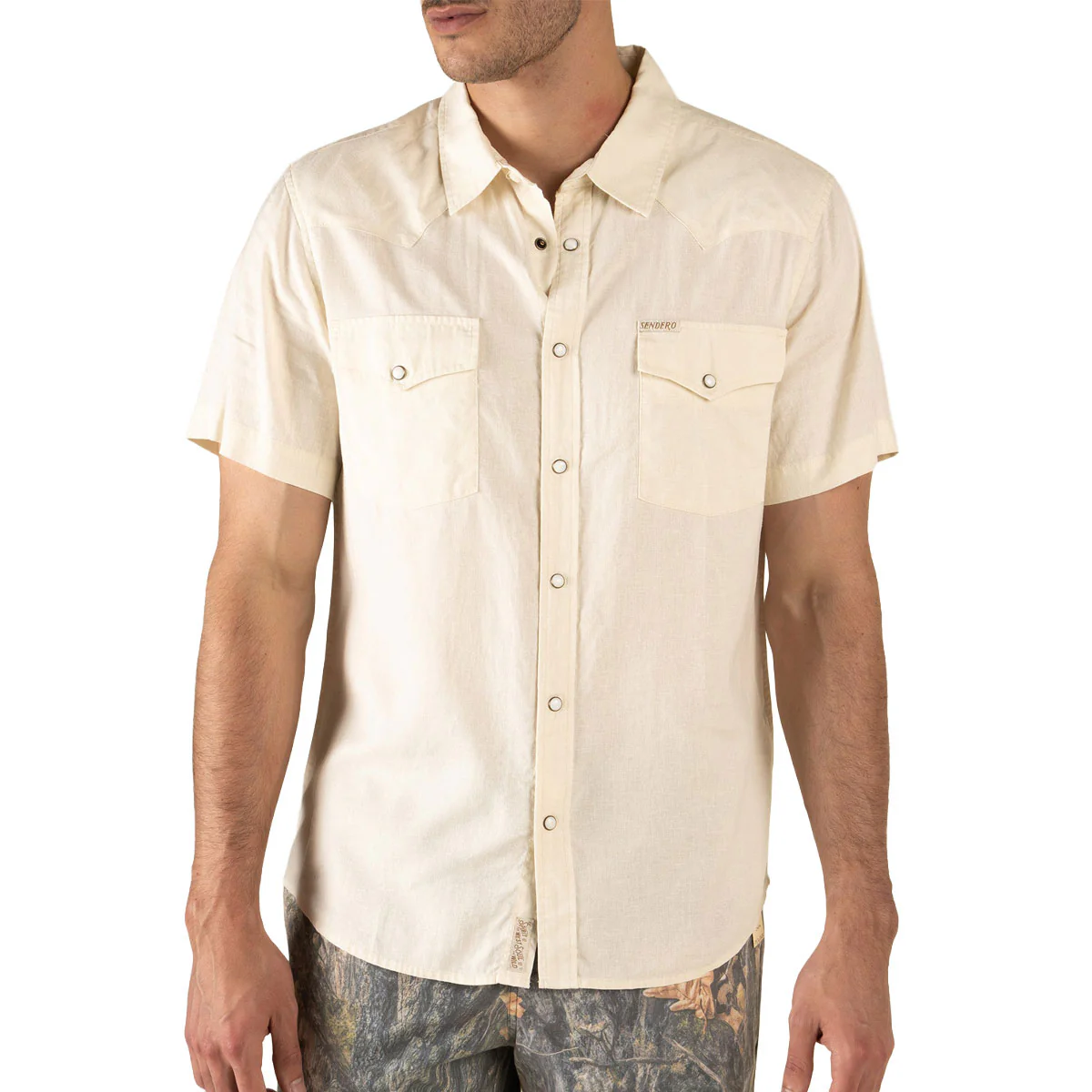 Sendero The Wyatt Pearl Snap Solid Shirt - Antique White - Image 2