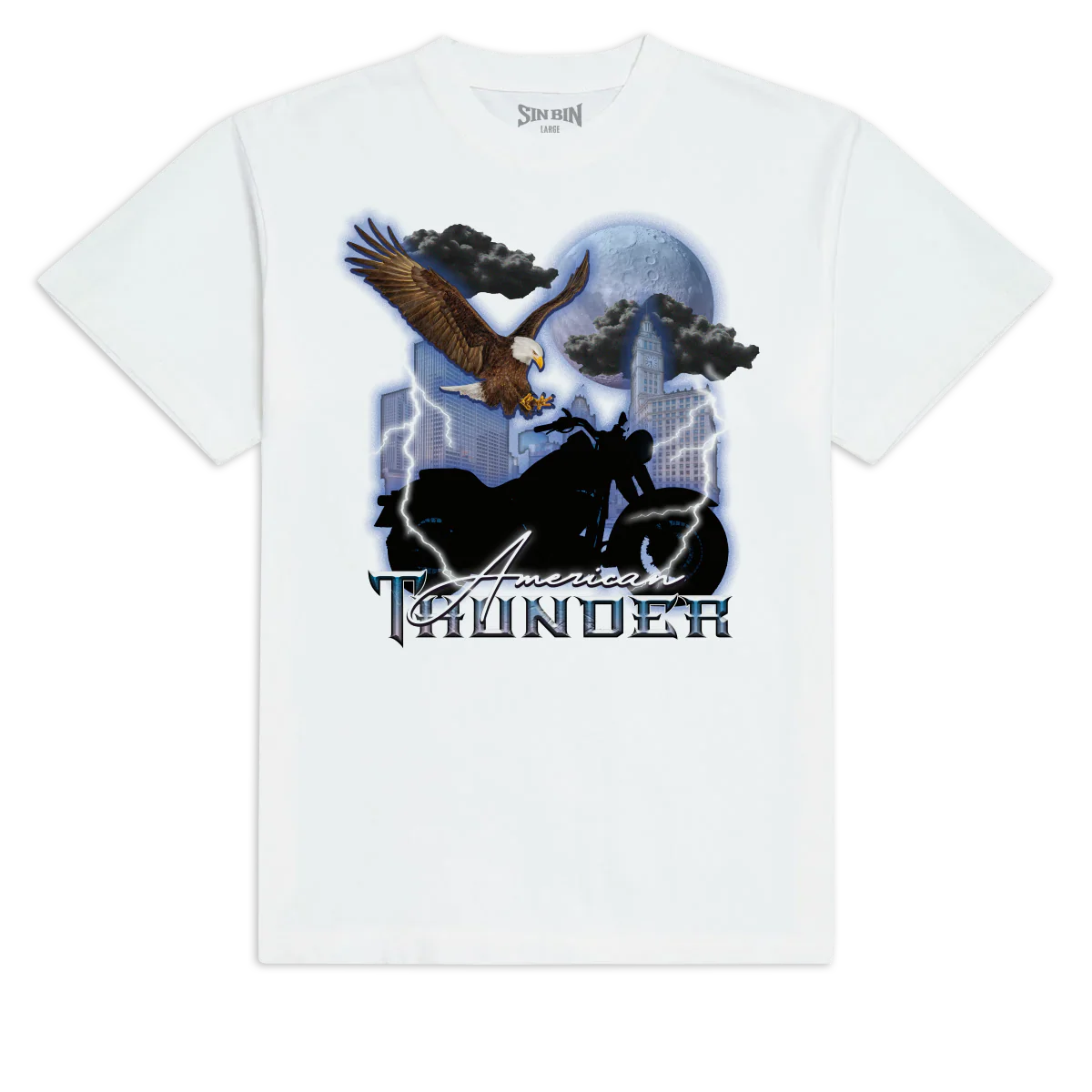 Sin Bin American Thunder T-Shirt - White - LG