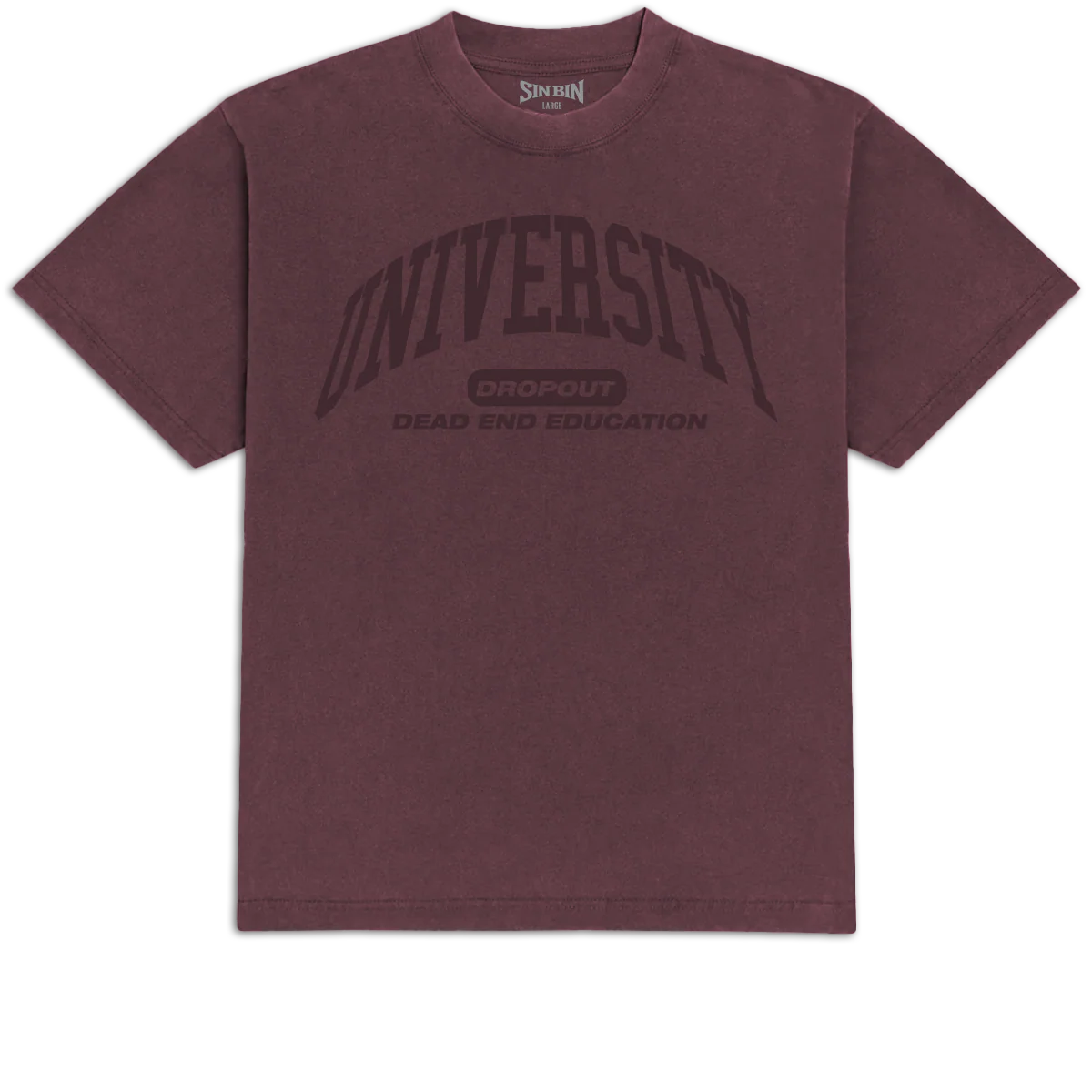 Sin Bin Uni Tonal T-Shirt - Maroon - XXL