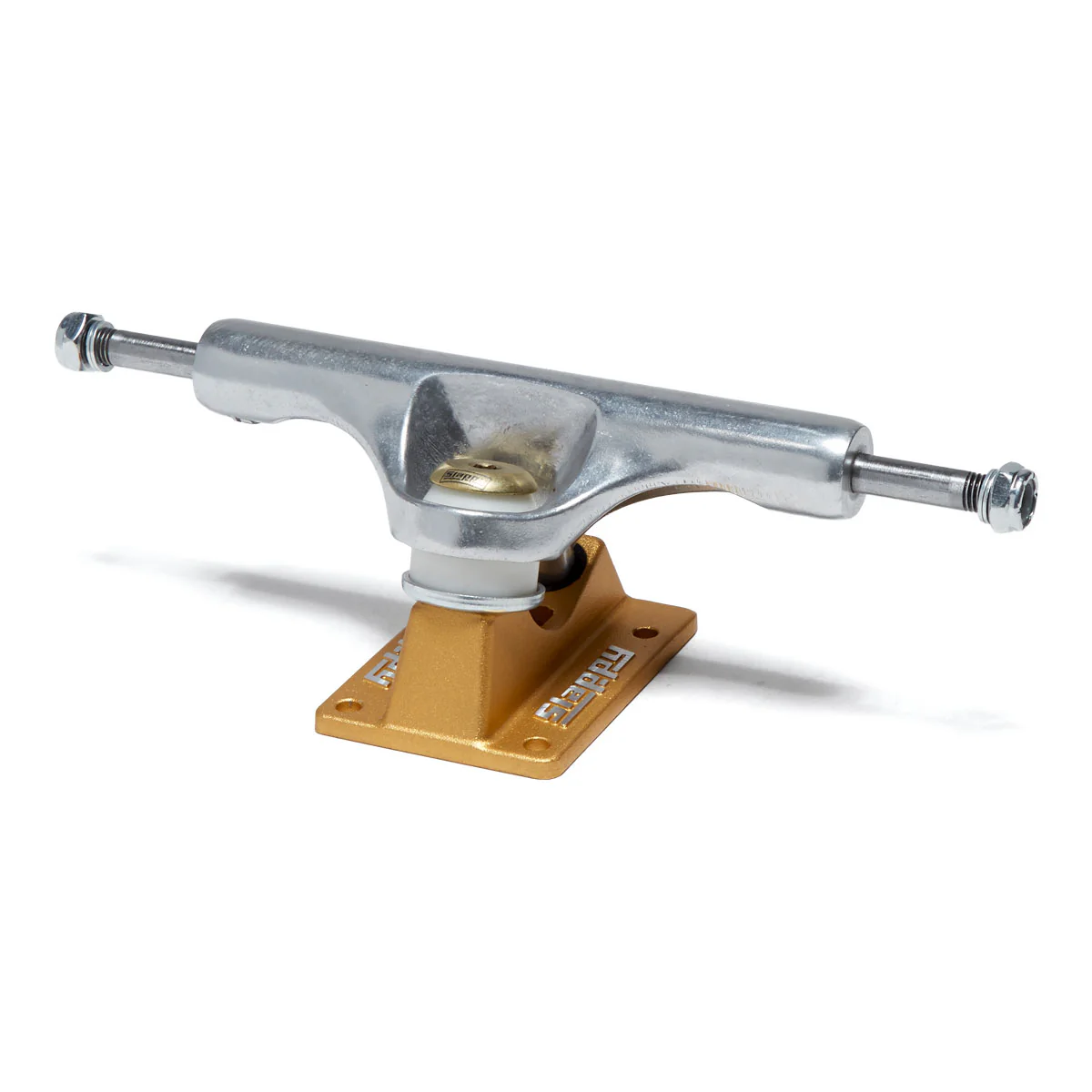 Slappy ST1 Inverted Hollow Lights Ultra Low Kingpin Skateboard Trucks - Polished/Gold/Gold - 8.25" - Image 2