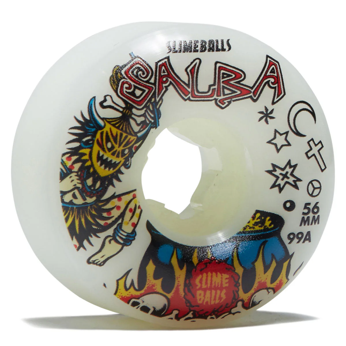 Slime Balls Salba Witch Doctor Reissue Chubbies 99a Skateboard Wheels - White - 56mm