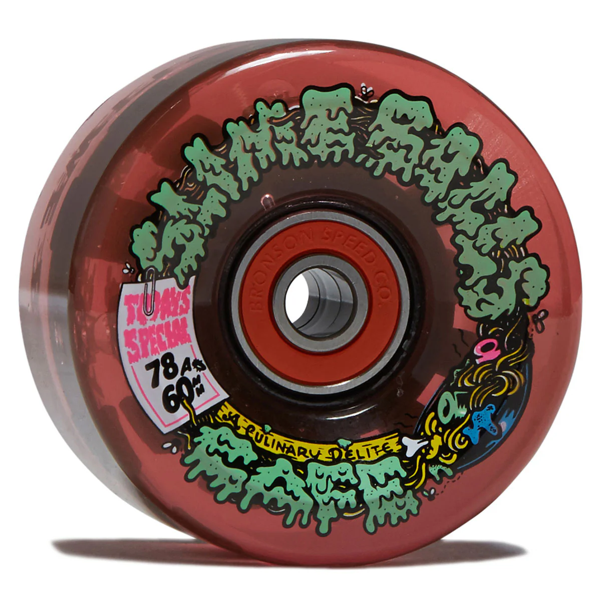 Slime Balls SB Cafe Light Ups OG Slime 78a Skateboard Wheels - Red - 60mm