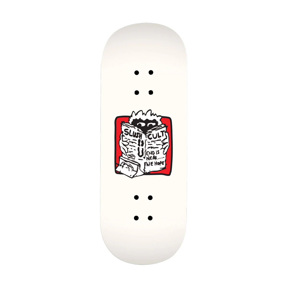 SlushCult News Shop Fingerboard Deck - White - 34mm