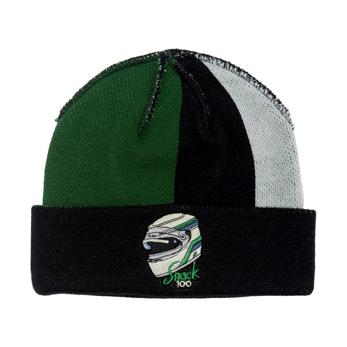 Snack 100 Beanie - Black/Green/White