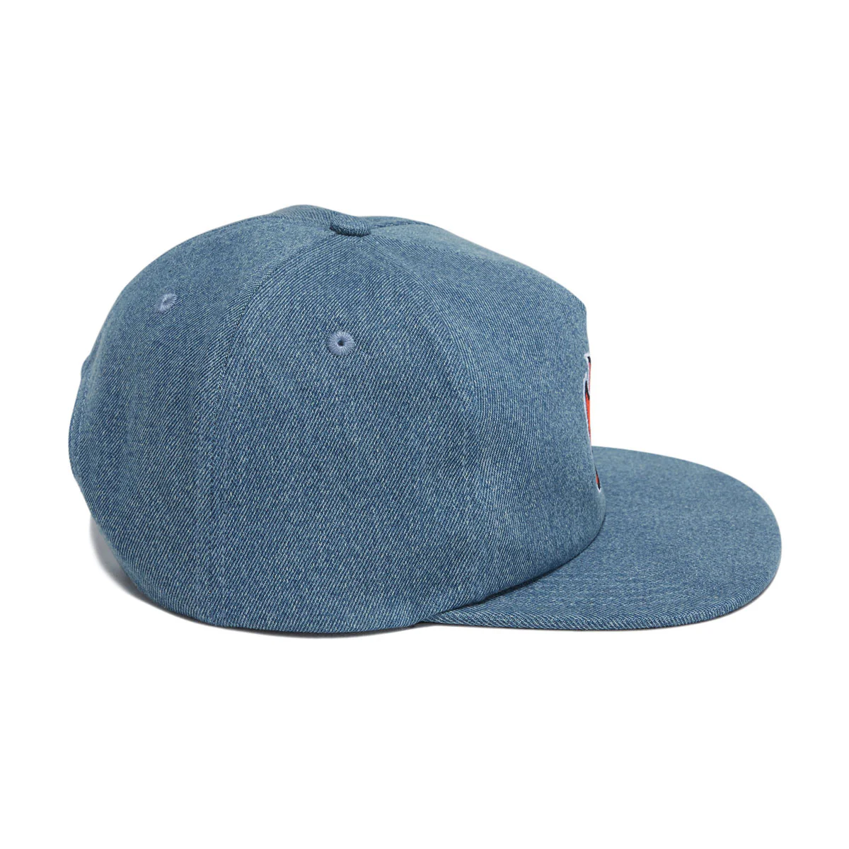 Spitfire Bighead Fill Snapback Hat - Washed Denim/Red - Image 3