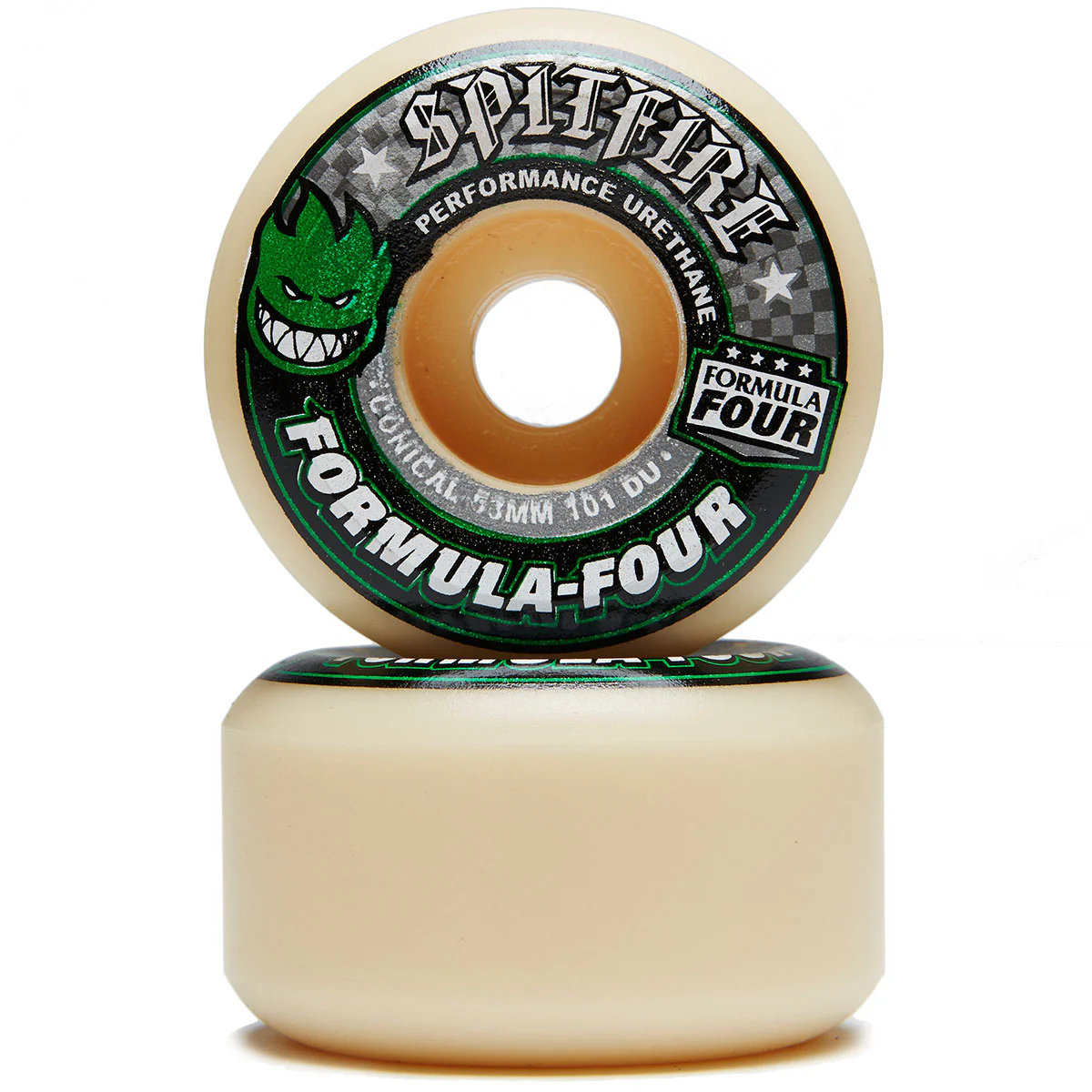 Spitfire F4 101d Conical Skateboard Wheels - Green - 53mm - Image 2