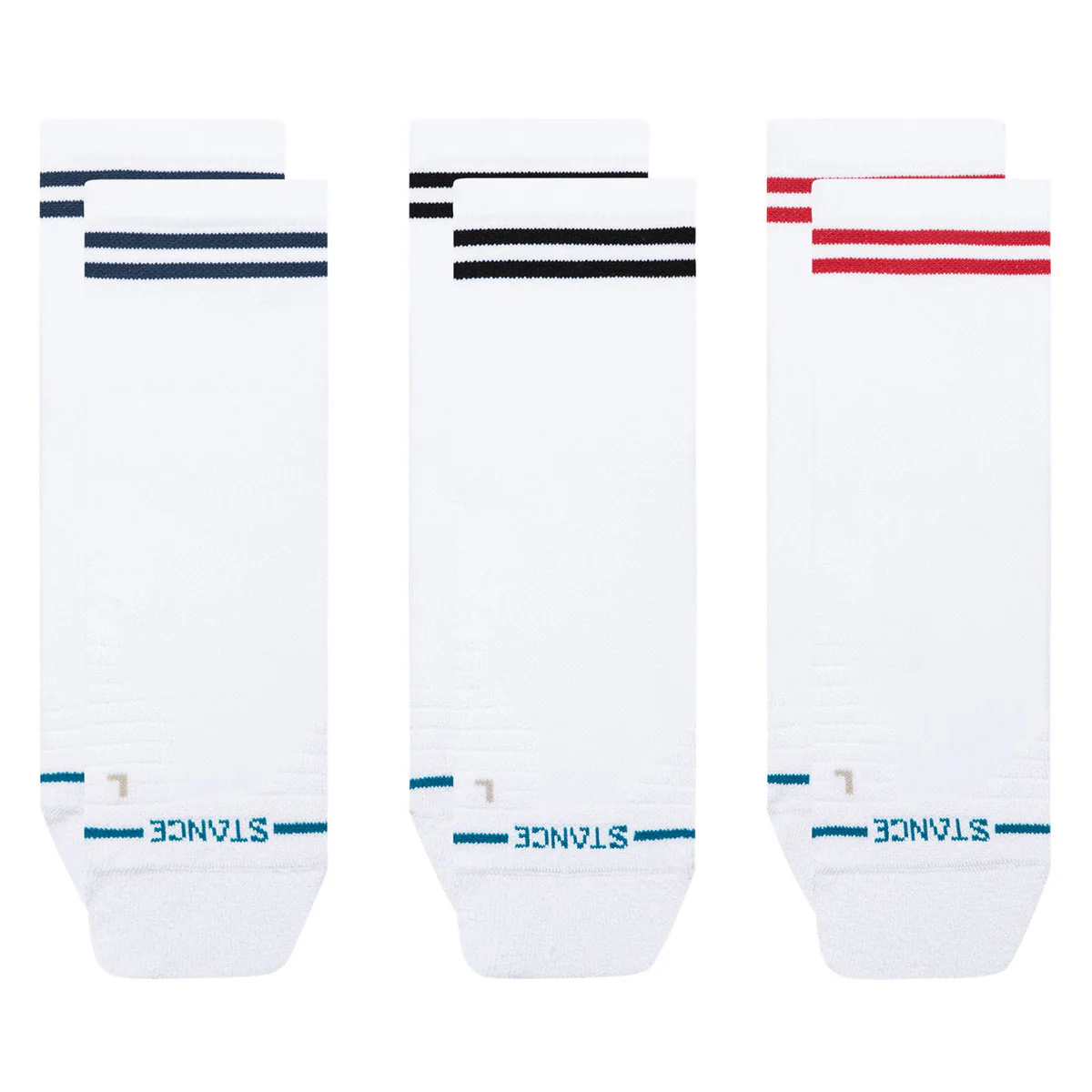 Stance Lined Up Mid Quarter 3 Pack Of Socks - White - Image 2