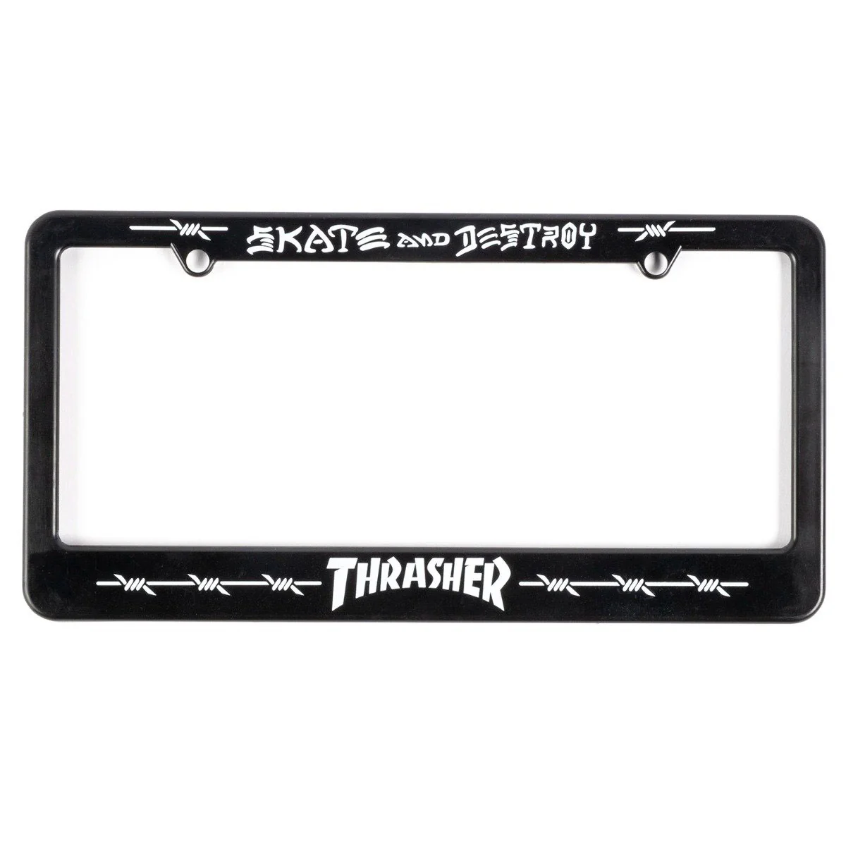 Thrasher Barbed Wire License Plate Cover - Black