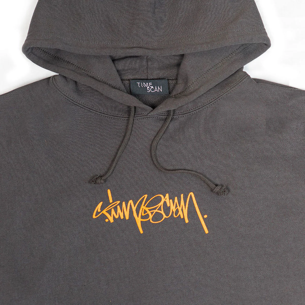 Timescan Script Logo Hoodie - Washed Black - Image 3