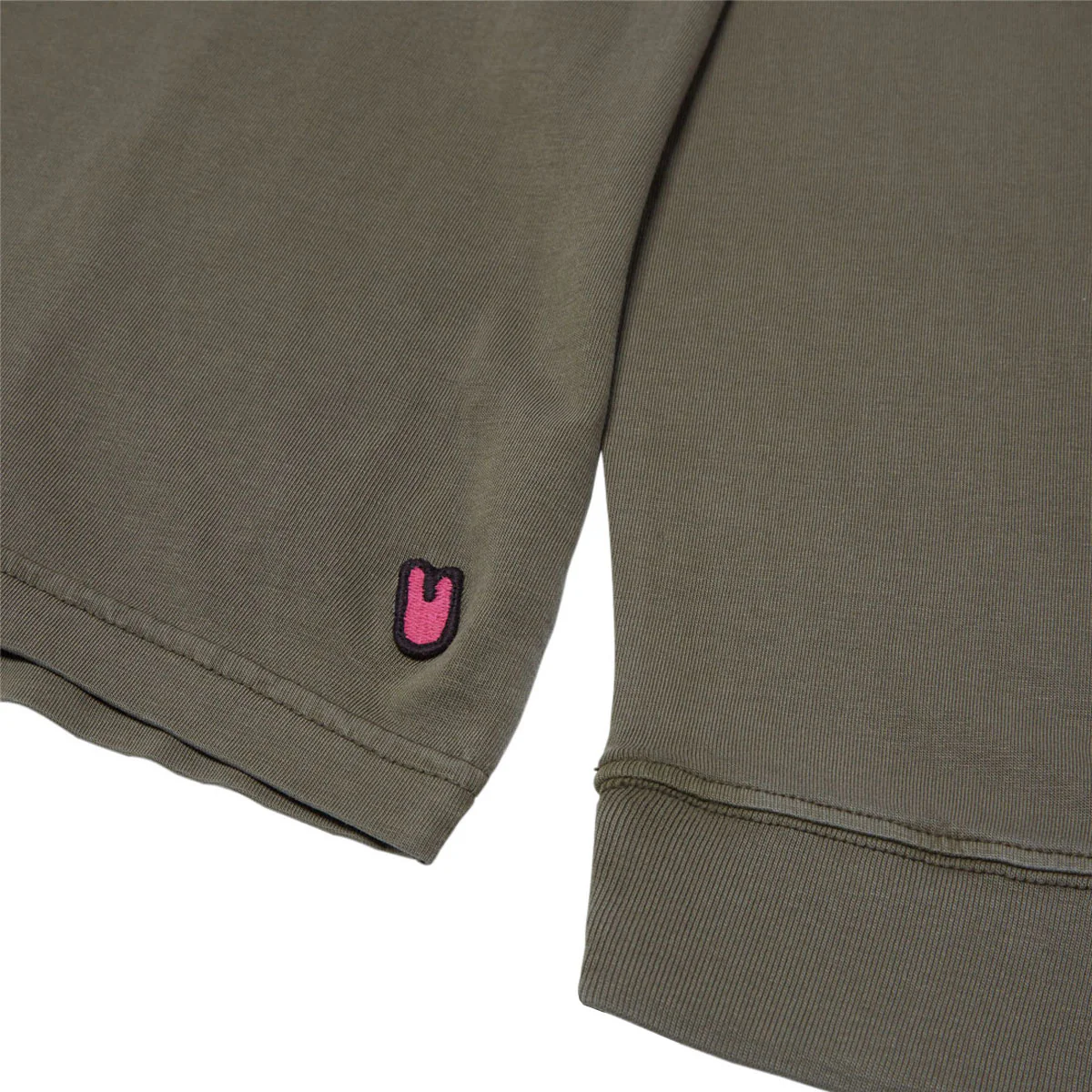 Unless Essentials Long Sleeve T-Shirt - Olive Washed - Image 2