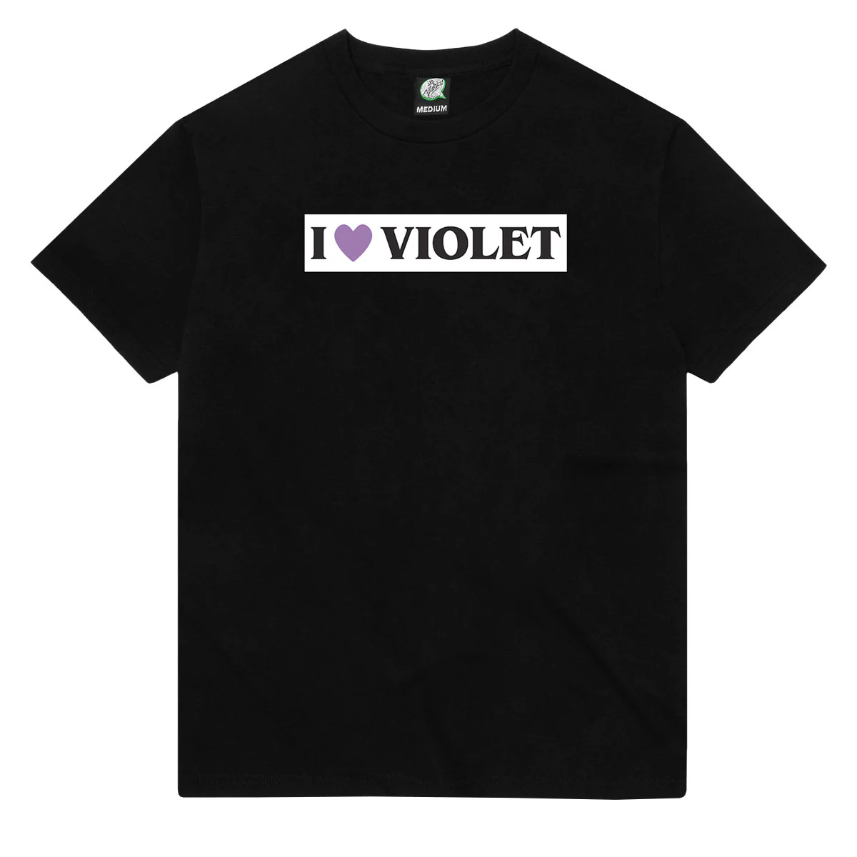 Violet I Love Violet T-Shirt - Black