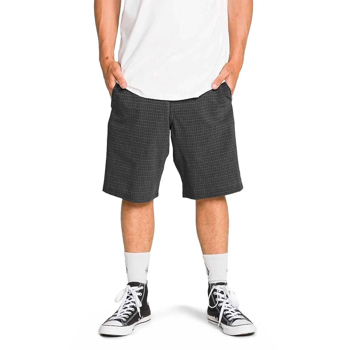 Volcom Mix Frickin Cross Shred 20 Shorts - Black Plaid - Image 3