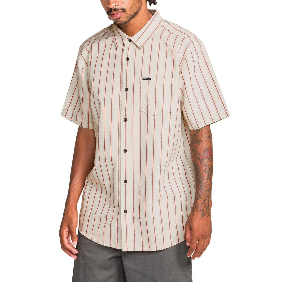 Volcom Sato Stripe Shirt - Stone