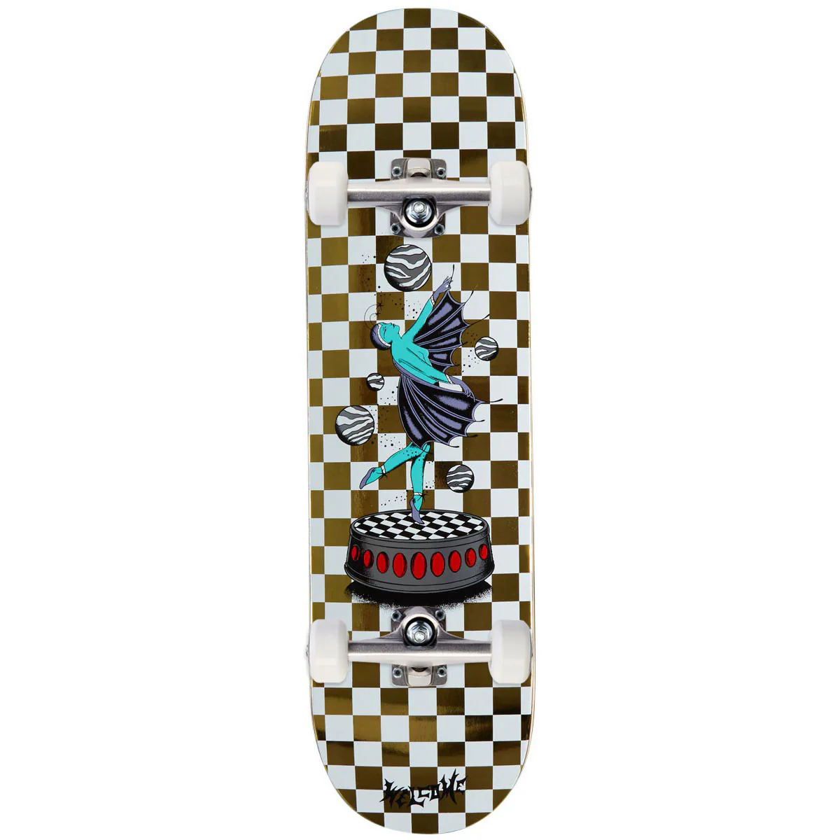 Welcome Dancer On A Popsicle Skateboard Complete - White/Gold Foil - 8.50"
