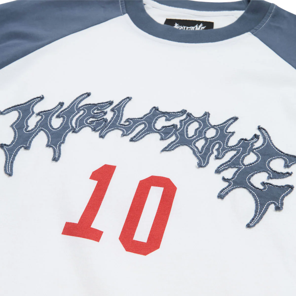 Welcome Dugout Raglan T-Shirt - White/Navy - Image 2