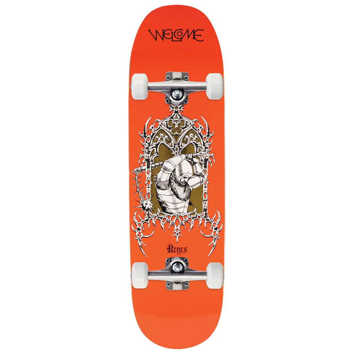 Welcome Flail Ryan Reyes On Baculus 2.0 Skateboard Complete - Tangerine/Gold Foil - 9.00"