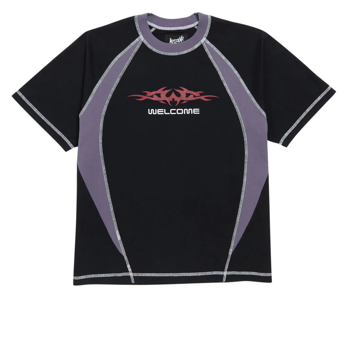 Welcome Rash Paneled T-Shirt - Black