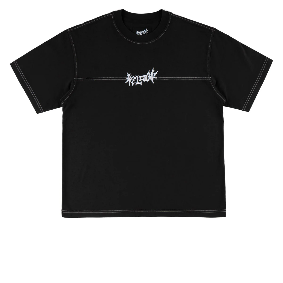Welcome Vamp Football Knit T-Shirt - Black/White