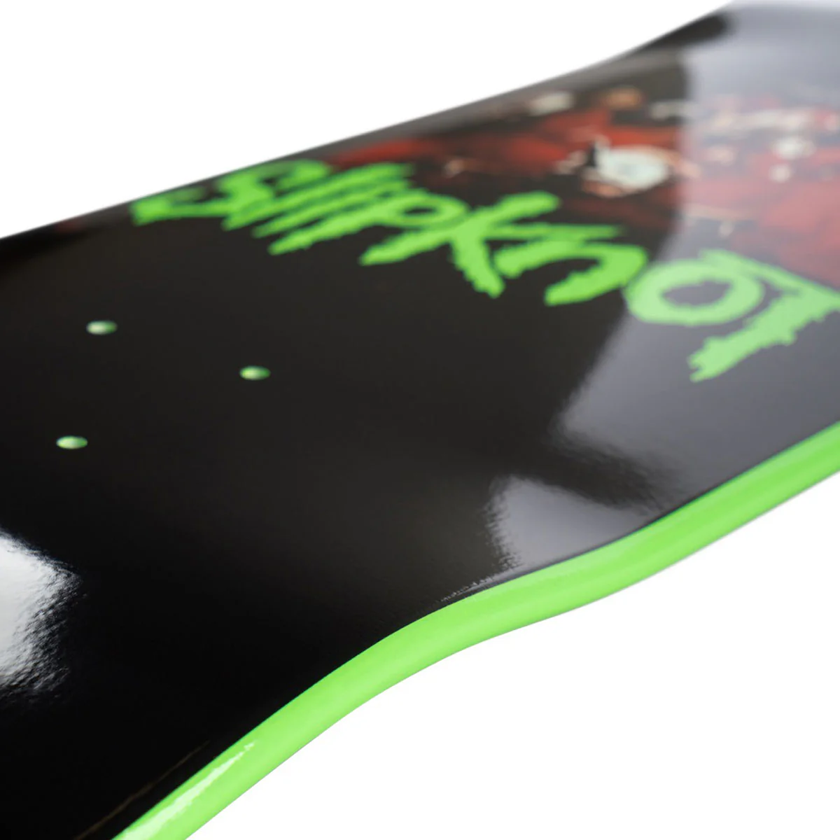 Welcome x Slipknot Self-Titled On Gaia Skateboard Deck - Black/Green Dip - 9.60" - Image 3