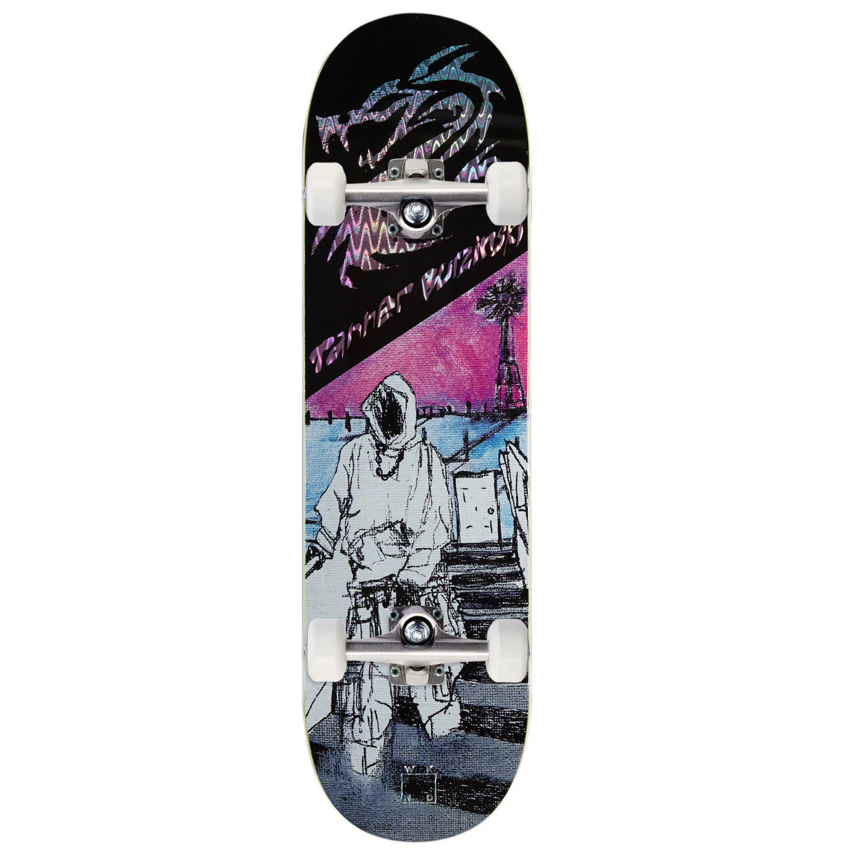 WKND Alive + Well Tanner Burzinski MC Skateboard Complete - Glitter Fleck - 8.58"