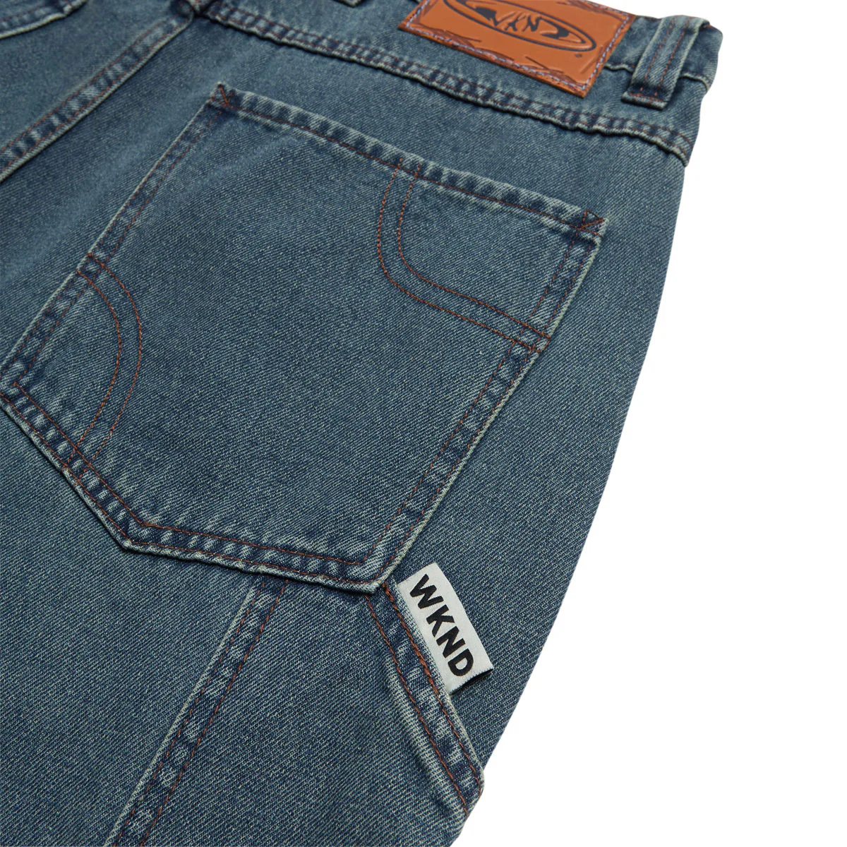 WKND Damn Near Carpenter Shorts - Washed Medium Blue - Image 3